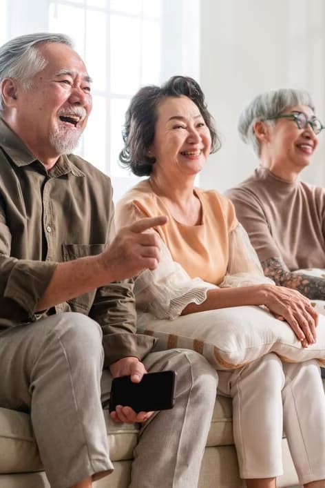 Senior couple laughing together